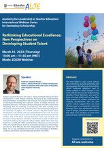 Rethinking Educational Excellence: New Perspectives on Developing Student Talent Poster