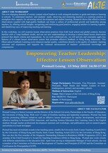 ALiTE Leadership Series - Empowering Teacher Leadership: Effective Lesson Observation Poster