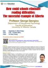 How could schools eliminate reading difficulties:  The successful example of Alberta Poster