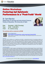 Online Workshop:  Fostering Apt Epistemic Performance in a "Post-Truth" World Poster