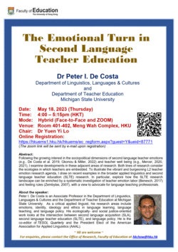 Seminar: The Emotional Turn in Second Language Teacher Education