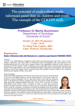 Seminar: The potential of multi-cohort, multi-informant panel data on children and youth:  The example of the COCON study