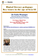 Research Seminar: Digital literacy pedagogy:  Key issues in the age of Gen-AI Poster