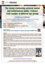 Seminar: The strong relationship between spatial and mathematical ability: Evidence from samples of different age groups Poster