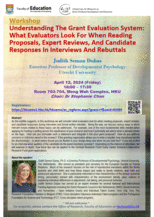 Workshop: Understanding the Grant Evaluation System: What Evaluators Look For When Reading Proposals, Expert Reviews, and Candidate Responses in Interviews and Rebuttals Poster