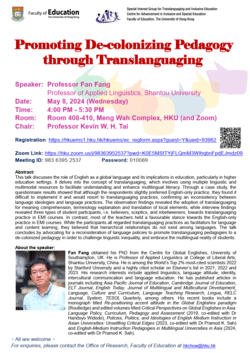Promoting De-colonizing Pedagogy through Translanguaging
