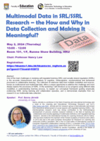 Multimodal Data in SRL/SSRL Research – the How and Why in Data Collection and Making It Meaningful? Poster