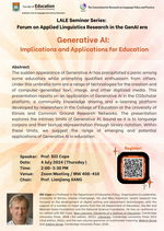 Generative AI: Implications and Applications for Education Poster