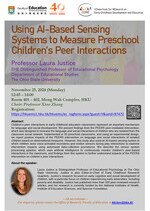 Seminar: Using AI-Based Sensing Systems to Measure Preschool Children’s Peer Interactions Poster