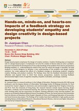 Seminar: Hands-on, minds-on, and hearts-on:  Impacts of a feedback strategy on developing students’ empathy and design creativity in design-based projects  Poster