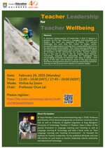 Zoom Seminar: Teacher Leadership for Teacher Wellbeing Poster