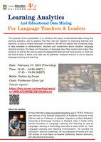 Zoom Seminar: Learning Analytics and Educational Data Mining: For Language Teachers & Leaders Poster