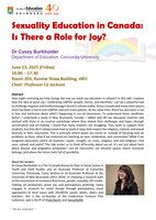 Seminar: Sexuality Education in Canada: Is There a Role for Joy? Poster