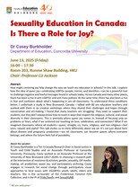 Seminar: Sexuality Education in Canada: Is There a Role for Joy? Poster