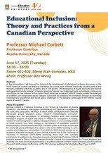 Seminar: Educational Inclusion: Theory and Practices from a Canadian Perspective Poster