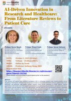 Online Seminar: AI-Driven Innovation in Research and Healthcare: From Literature Reviews to Patient Care  Poster