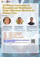 Online Seminar: AI-Driven Innovation in Research and Healthcare: From Literature Reviews to Patient Care Poster