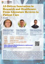 Online Seminar: AI-Driven Innovation in Research and Healthcare: From Literature Reviews to Patient Care  Poster