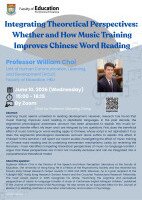 Integrating Theoretical Perspectives: Whether and How Music Training Improves Chinese Word Reading Poster