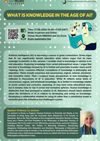 CERC Seminar: What is Knowledge in the Age of AI? Poster