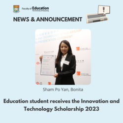 Education student receives the Innovation and Technology Scholarship 2023