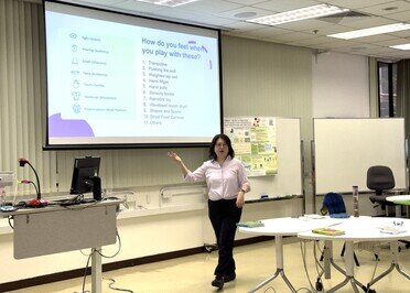 Dr Diana Lee conducts an interactive mini lecture on sensory integration in child development.