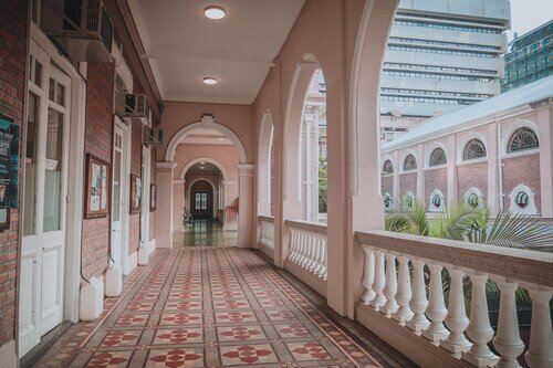 Hallway of a building at HKU 