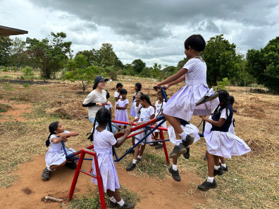 Playing in the school playground in the first year